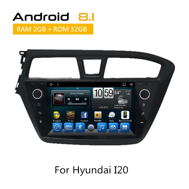 В Dash Cam для hyundai I20 Android 8 1 Автомобильный gps навигационный плеер стерео с камерой