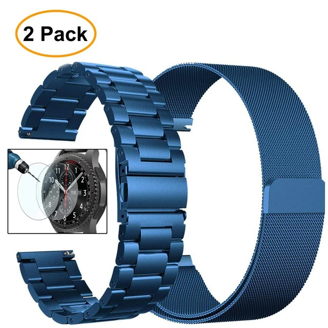 bule-blue Galaxy Watch 42 мм ремешок, 20 мм Миланская Петля из нержавеющей стали ремешок полосы для samsung Galaxy 42 мм 46 мм Шестерня S2 Спортивное стекло - Цвет ремешка: bule-blue