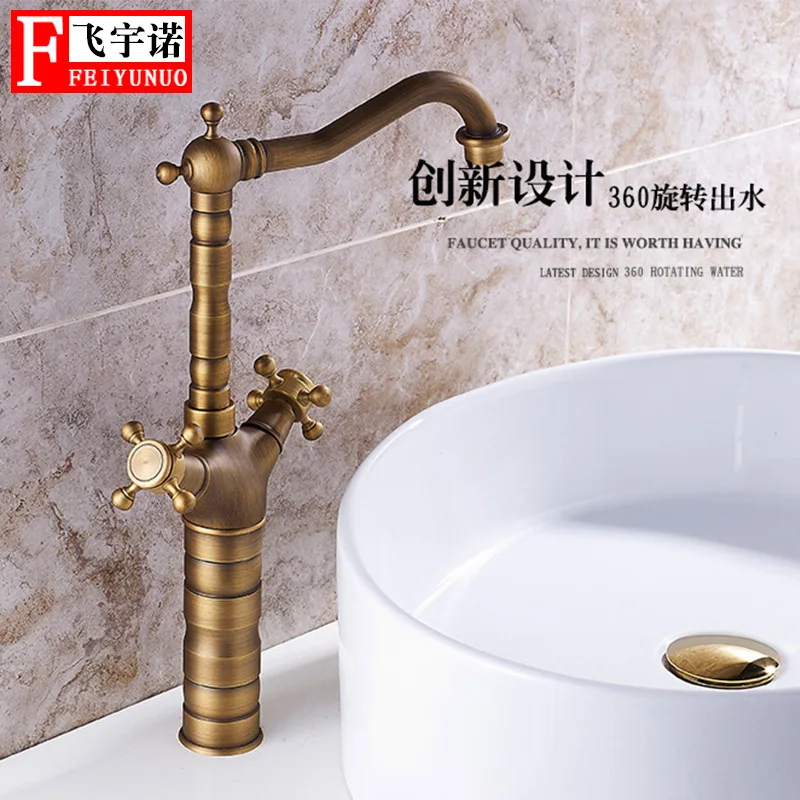 Черный медный кран для раковины Европейский антикварный ванной комнаты с одним