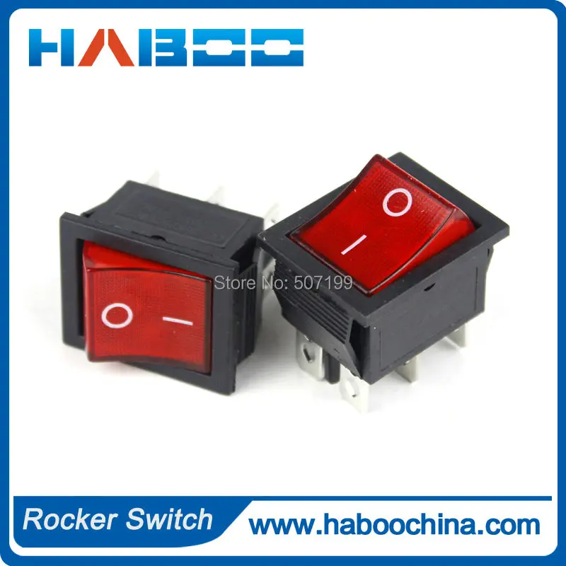 50 шт./лот 6 контактный 2 позиционный клавишный переключатель с подсветкой KCD2