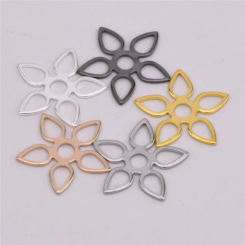 50 шт. 15 5 мм медный материал Золотое искусство полый цветок Очаровательные