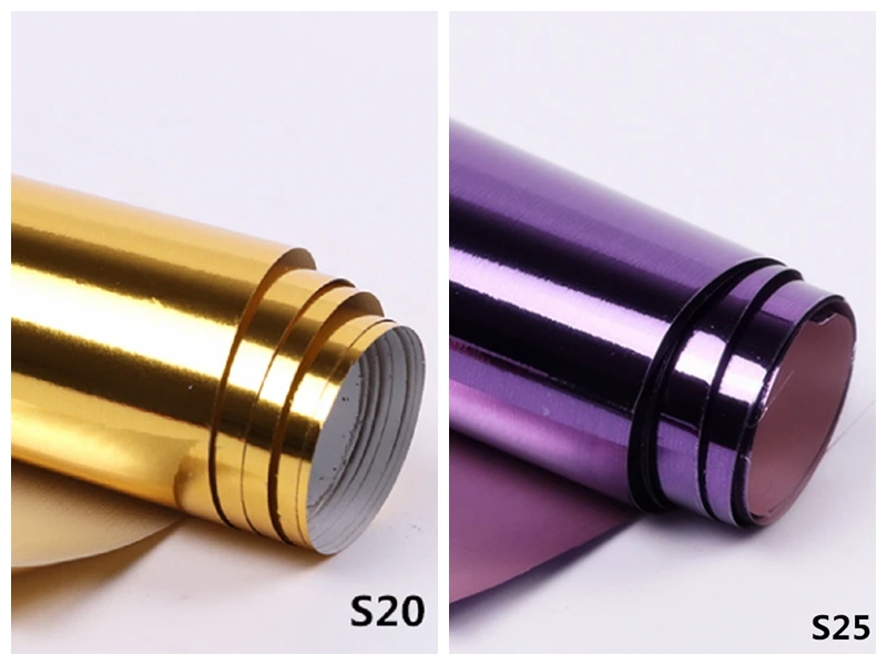 S20 S25 2 шт./компл. 50 см* 4 см Бронзовый фиолетовый металлическим эффектом Фольга DIY Nail Art наклейки для ногтей зеркало фольга для перевода на ногти клей украшения - Цвет: S20 S25
