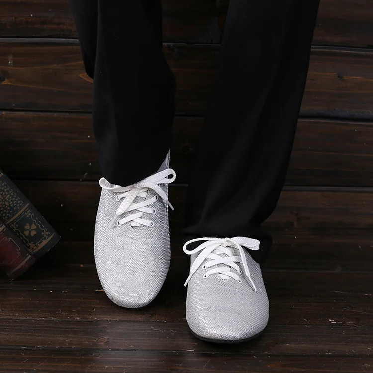 Mens Modern Dance Shoes Silver Rubber Sole Tango Chacha Dancing for Adult wholesale A197 | Спорт и развлечения