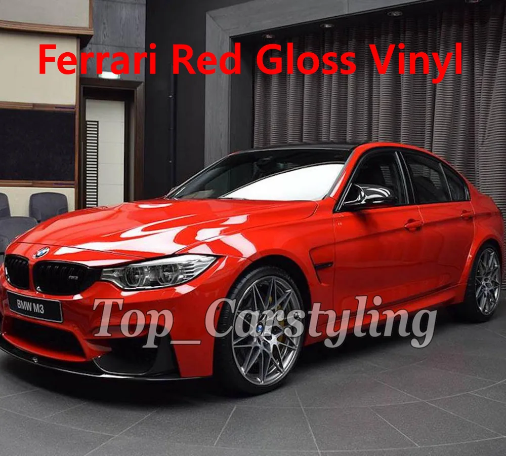Супер 3-слойная красная глянцевая виниловая пленка для всего автомобиля