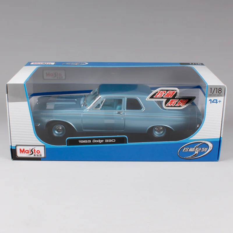 Maisto 1:18 1963 dodge 330 синий автомобиль литье под давлением для вентиляторов 295*105*80 мм