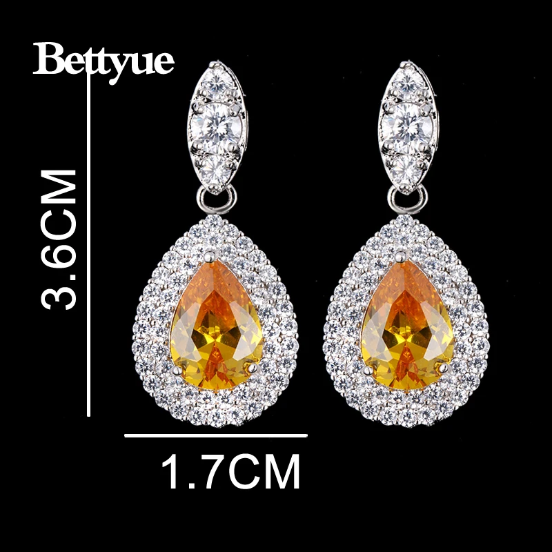Бренд Bettyue модные роскошные серьги в форме капли воды пять цветов