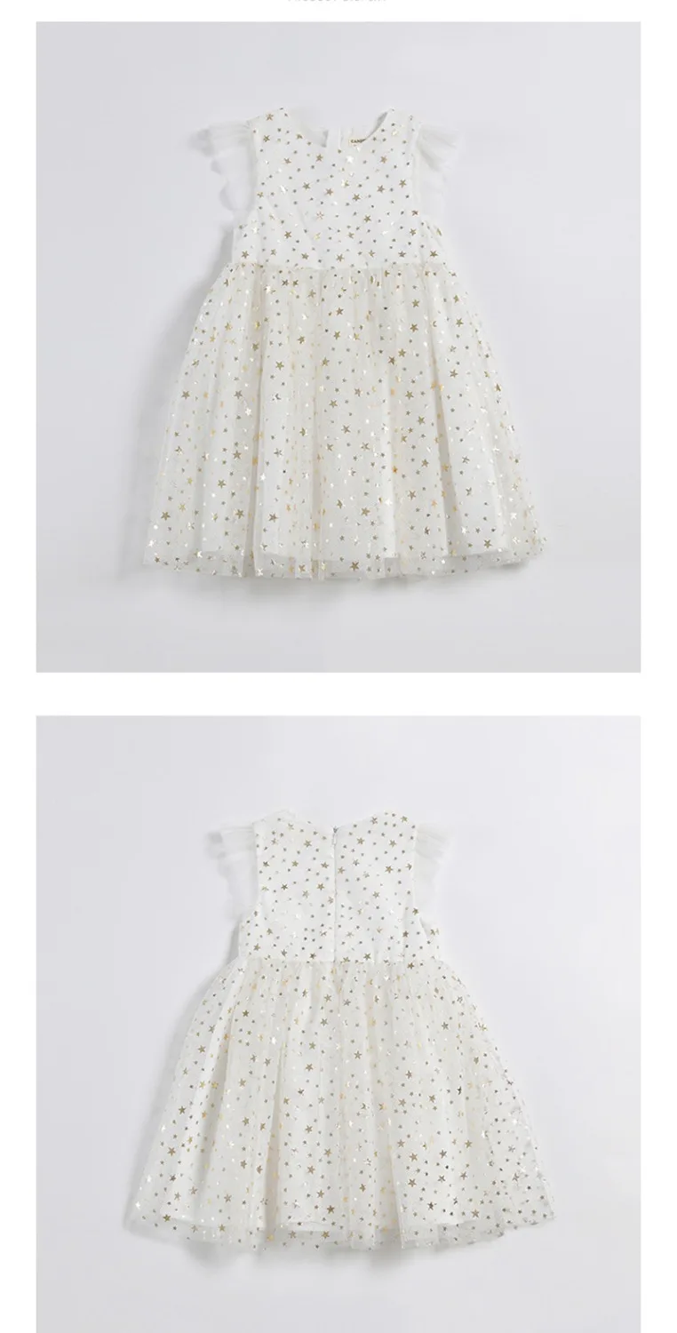 Mottelee Girls Star Dress Princess White Tulle Wedding Party Dresses 2018 Summer Pageant Kids Fancy Frock Design Outfit for Girl | Детская