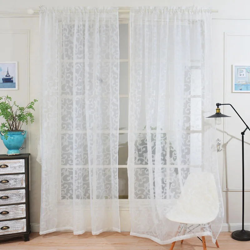ICECUR Современные жаккардовые шторы на окна в европейском стиле с цветочным