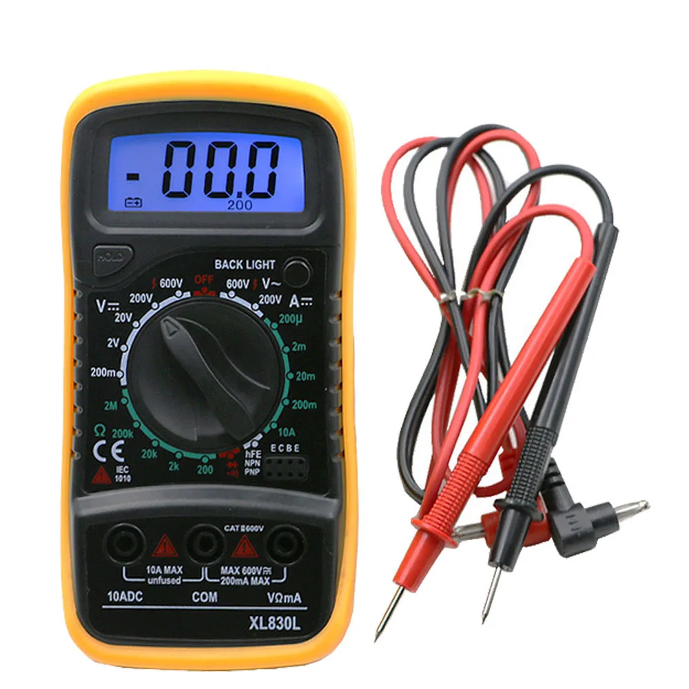 Портативный цифровой мультиметр с синей подсветкой амперметр