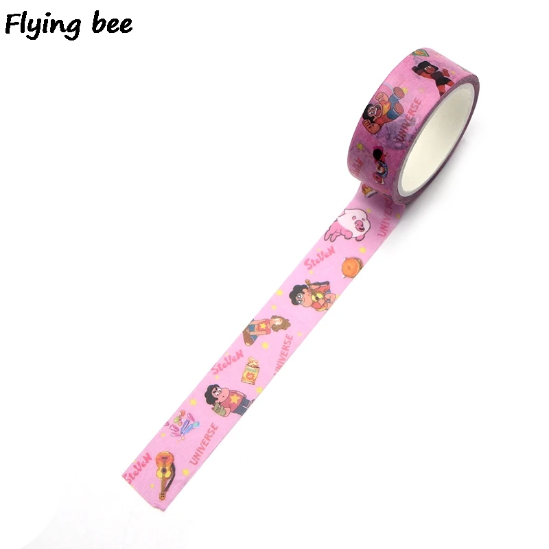 Flyingbee 15 мм X 5 м Стивен Вселенная мультфильм васи лента бумага DIY декоративная клейкая лента канцелярские маскирующие Ленточные принадлежности X0320