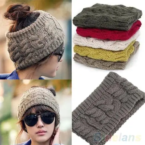 

Hot Fashion Korean Winter Warm Women's Braided Knit Wool Hat Cap Hair band 8O6O