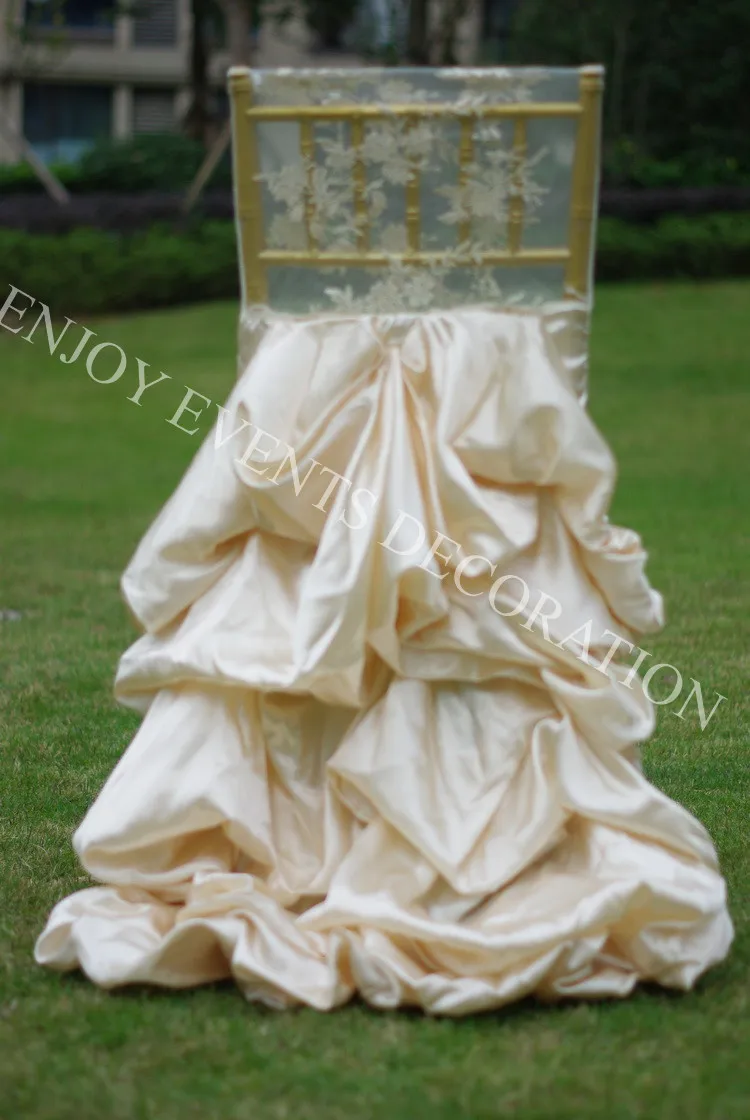 10 шт. YHC #146 Необычные Элегантные Вышитые гофрированные свадебные стул для