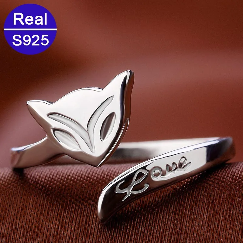 Женское кольцо с изображением лисы красного дерева регулируемое из