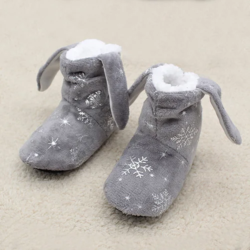kids gray Детские рождественские тапочки со снежинками для мальчиков и девочек мягкие теплые флисовые Нескользящие зимние домашние носки для обуви от 2 до 7 лет - Цвет: kids gray