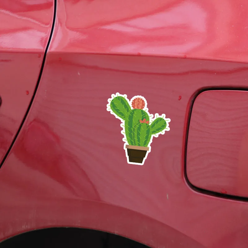 YJZT 12.9*13.7CM Unique Cactus Flowers Decor Car Stickers Bumper Window Decoration 11A0913 | Автомобили и мотоциклы