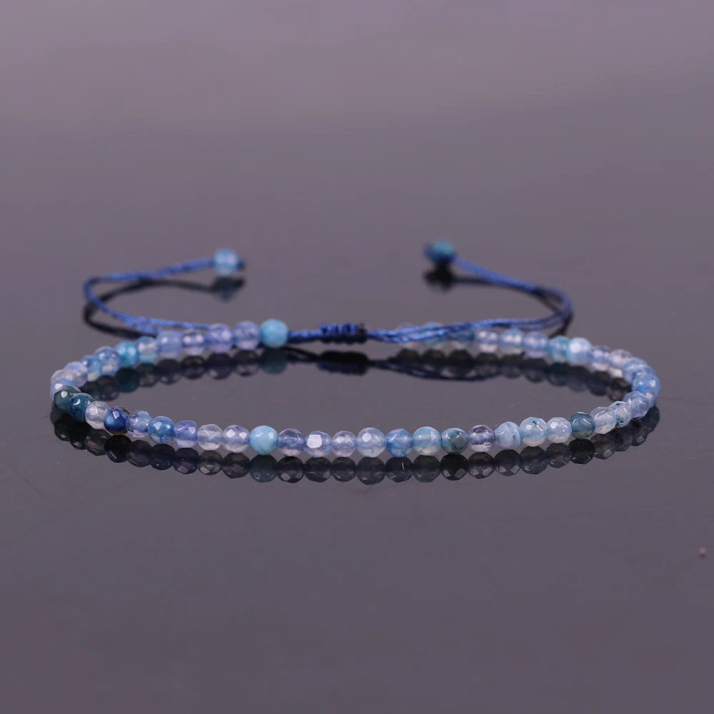Natural Stone Bracelet Small Blue Pure Crystal Reiki Cleanses Energy Beaded Hand Jewelry Women’s Bracelets Top Quality