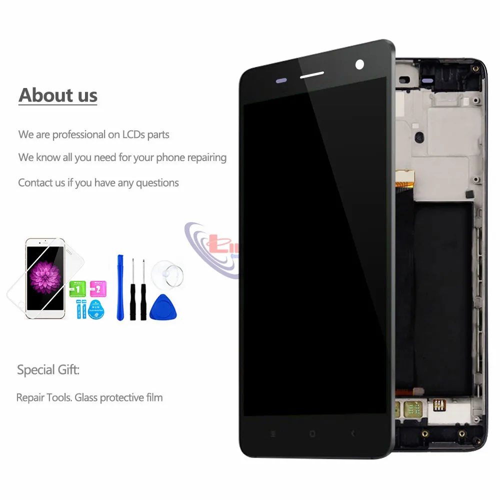 ЖК-дисплей 5 0 &quotдля XIAOMI Mi 4 оригинальный сенсорный экран с дигитайзером и рамкой
