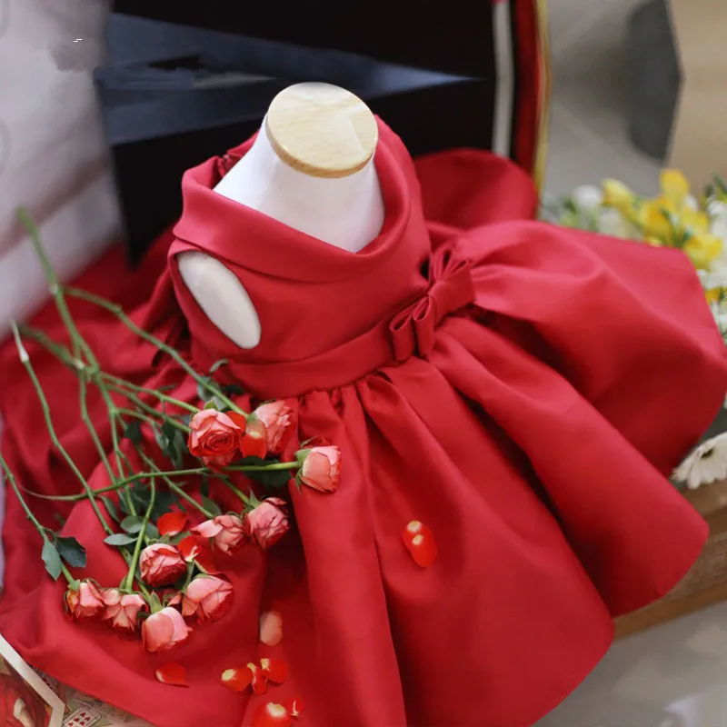 Платья для маленьких девочек на свадьбу и вечеринку красное Тюлевое платье