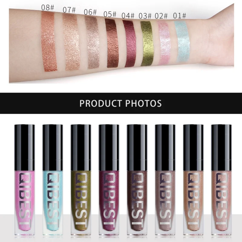 Блестящие жидкие тени для век блестящая металлическая подводка глаз водостойкая