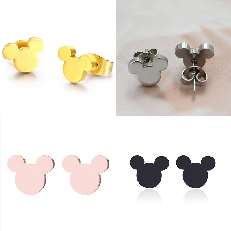 Mikcey Earrings Yiustar New Arrival Romantic Earings for Girls Kids 304 Stainless Steel Stud Earrings Cute Tiny Love Earrings Jewelry Kids Gifts - Окраска металла: Mikcey Earrings