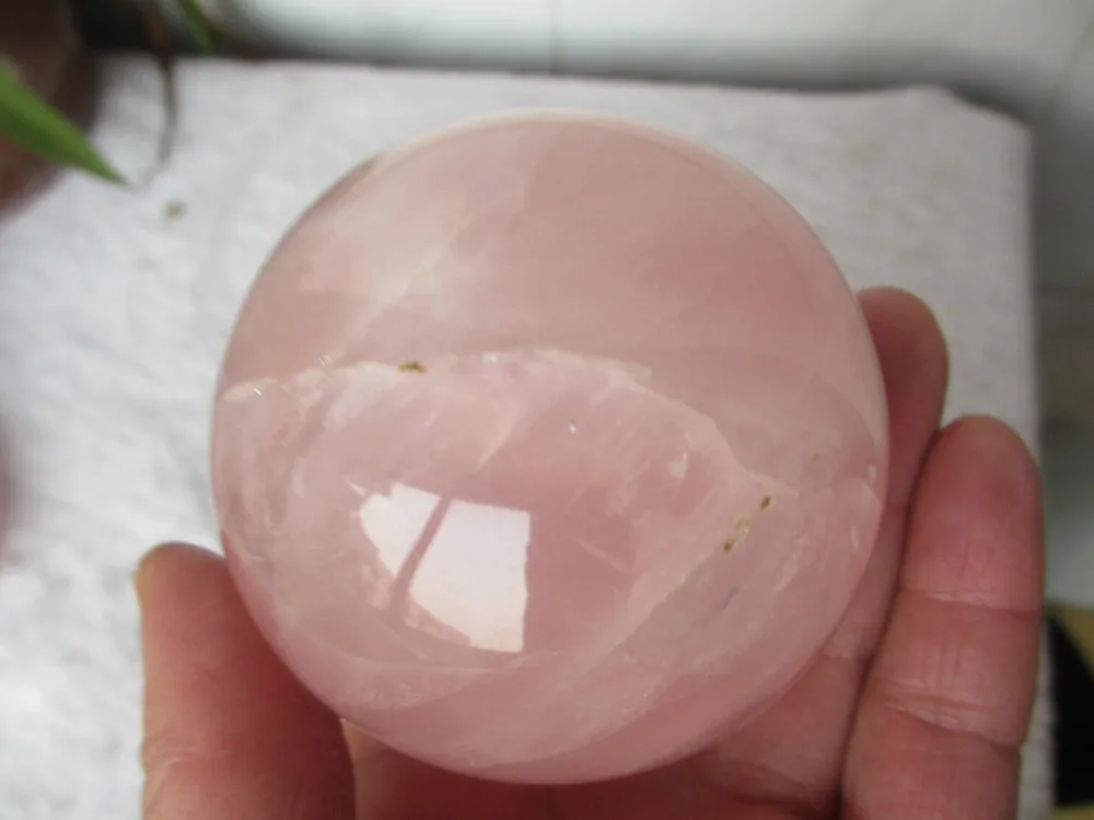 04900 ПРИРОДНЫЙ ДОВОЛЬНО РОЗОВЫЙ КВАРЦ ХРУСТАЛЬНЫЙ ШАР МЯЧ!! | Дом и сад