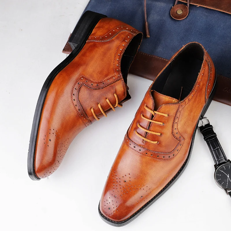Новинка; Мужские модельные туфли из натуральной кожи ручной работы; офисные свадебные туфли на плоской подошве с острым носком; мужские туфли