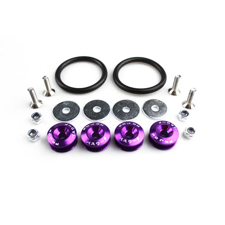 Purple JDM стиль алюминиевый бампер Quick Release крепежи крыло шайбы для Honda Civic Integra и универсальный автомобиль QRF002 - Название цвета: Purple