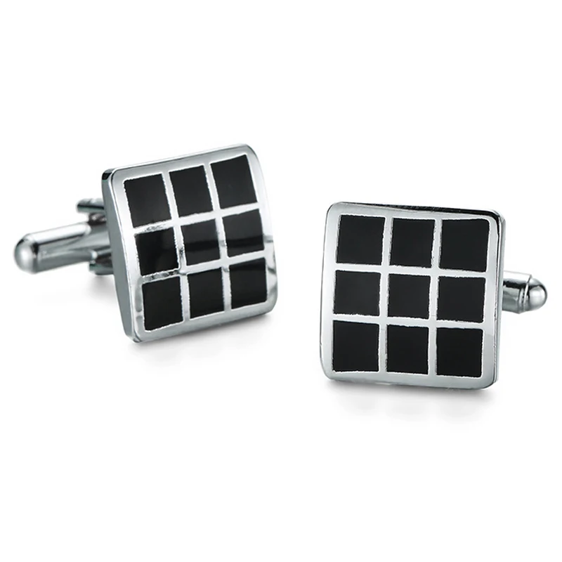 

DY new sales of French fashion business men Black Enamel Cufflinks square Cufflinks wholesale and retail