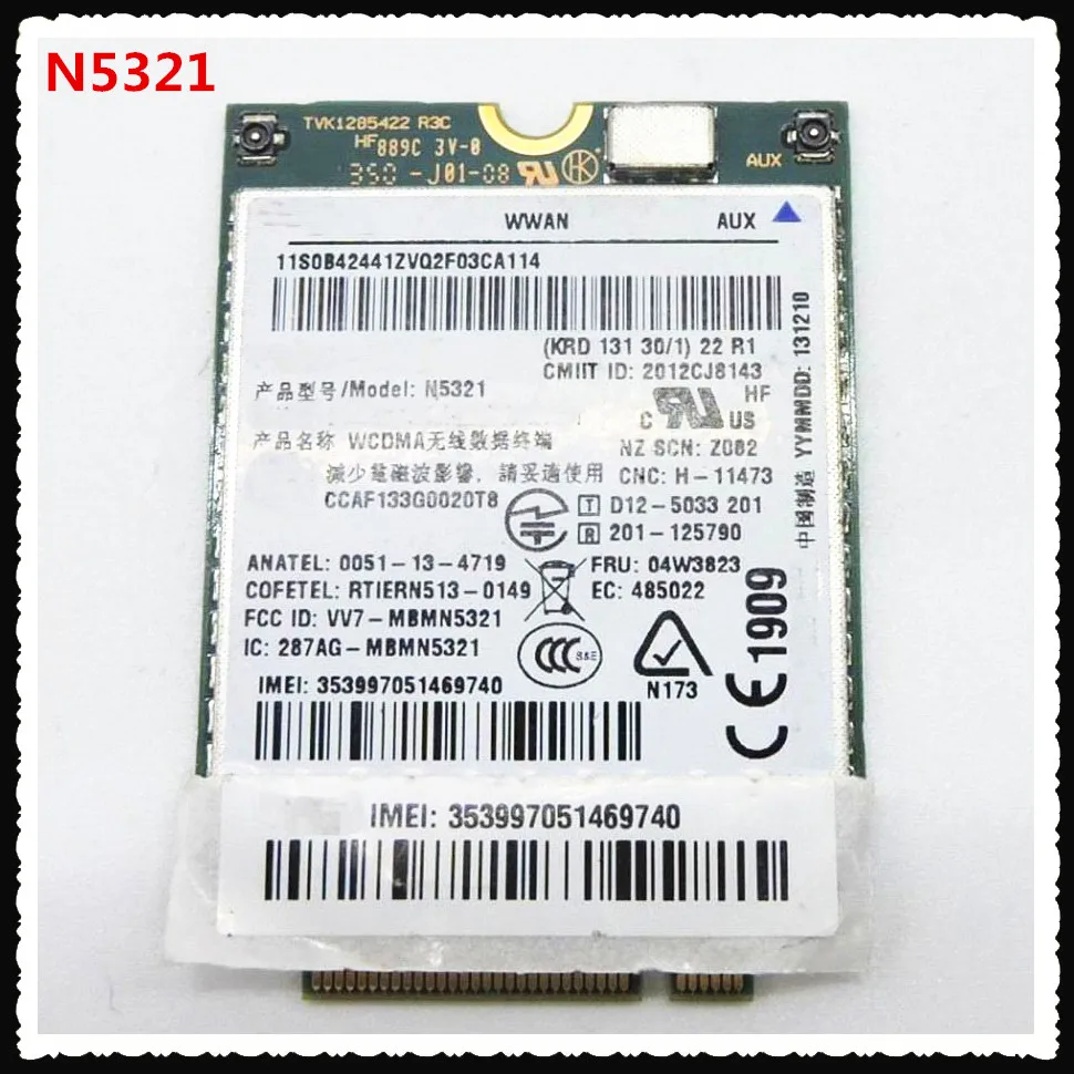 Сетевая карта Ericsson N5321 N5321gw FRU 04W3823/04W3842 HSPA + для ThinkPad new x1 carbon X230s X240S t431s T440 S540 W540 3G