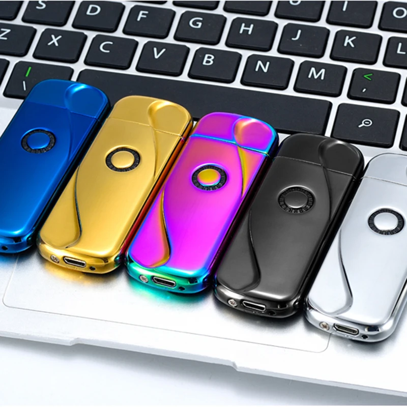 USB Перезаряжаемые электронные плазмы Зажигалка лед лица ультра тонкий