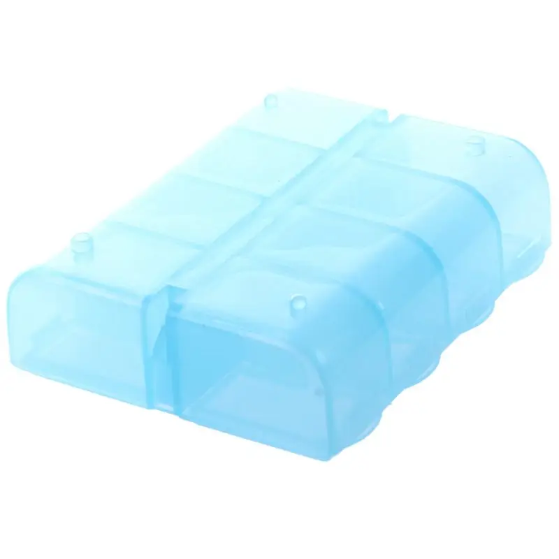 Пластиковая прямоугольная коробка для лекарств 8 отделений 7 дней