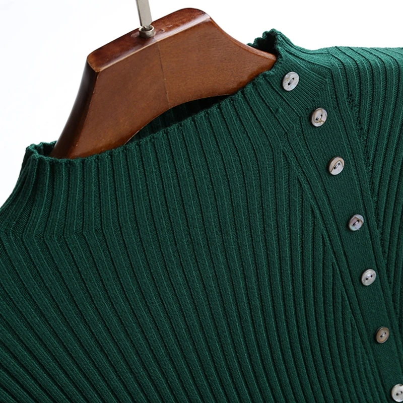 Женский толстый вязаный свитер теплый джемпер модный тонкий пуловер новинка