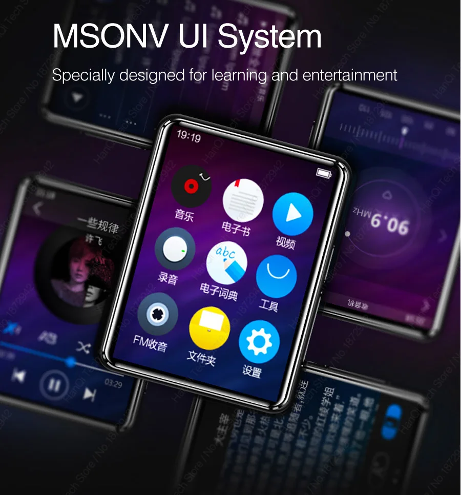 Benjie X5 полный сенсорный экран Bluetooth MP3-плеер 8 ГБ 16 ГБ портативный музыкальный плеер со встроенным динамиком fm-радио рекордер электронная книга