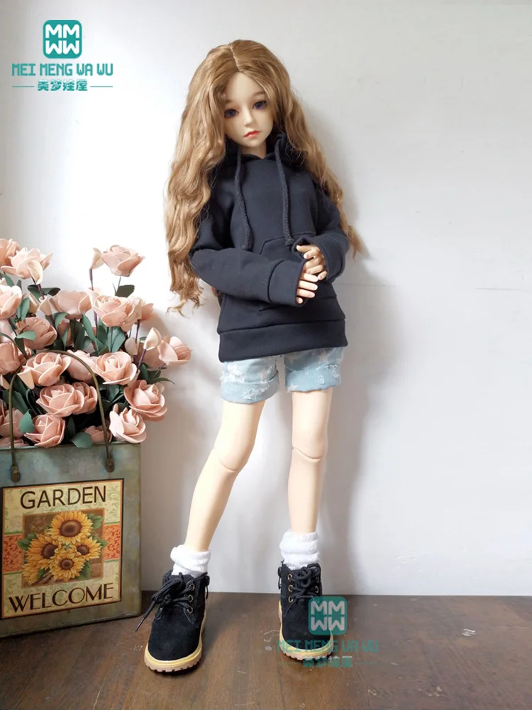 BJD Одежда для куклы подходит 60 см 1/3 BJD SD DD кукла модная Толстовка и джинсовые шорты белый красный черный синий