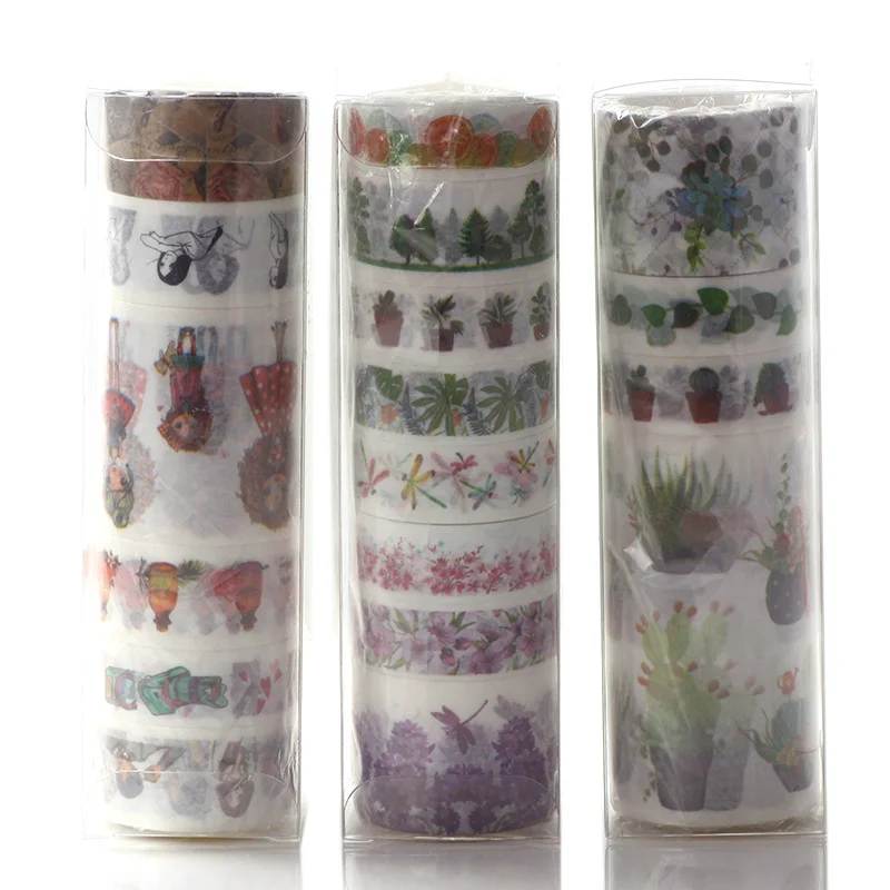 

Клейкая лента для скрапбукинга «сделай сам», Маскировочная лента с зелеными растениями