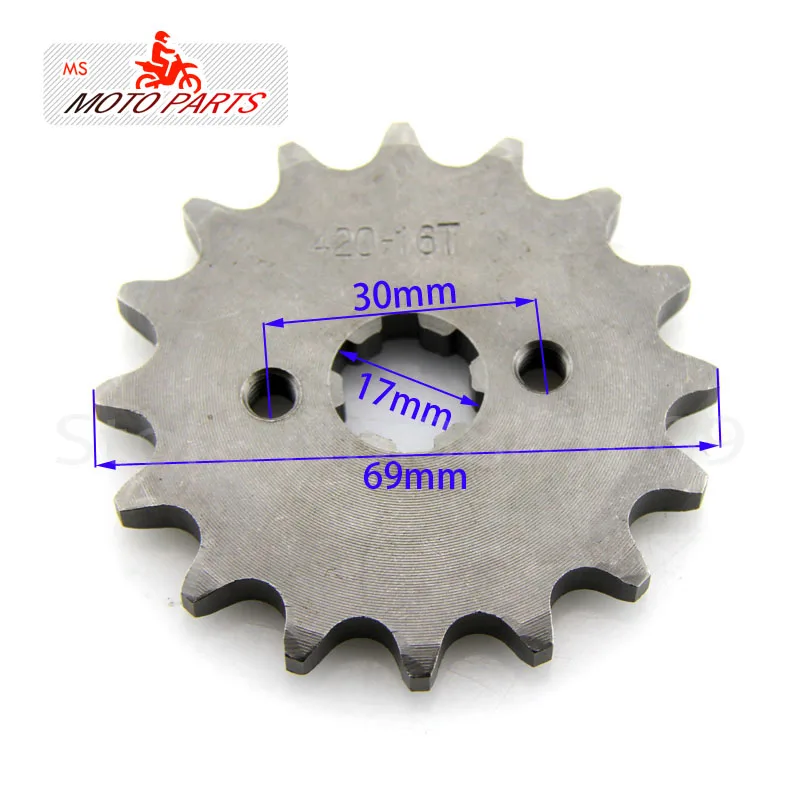 Звездочка переднего двигателя с фиксирующей пластиной для SDG YCF Pitsterpro Pit Dirt Bikes 420 16