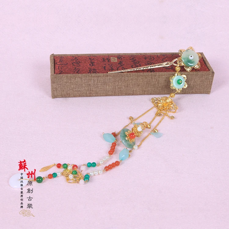 Ручной работы Hanfu аксессуары для костюма фото дома KongQue Длинная кисточка золотые