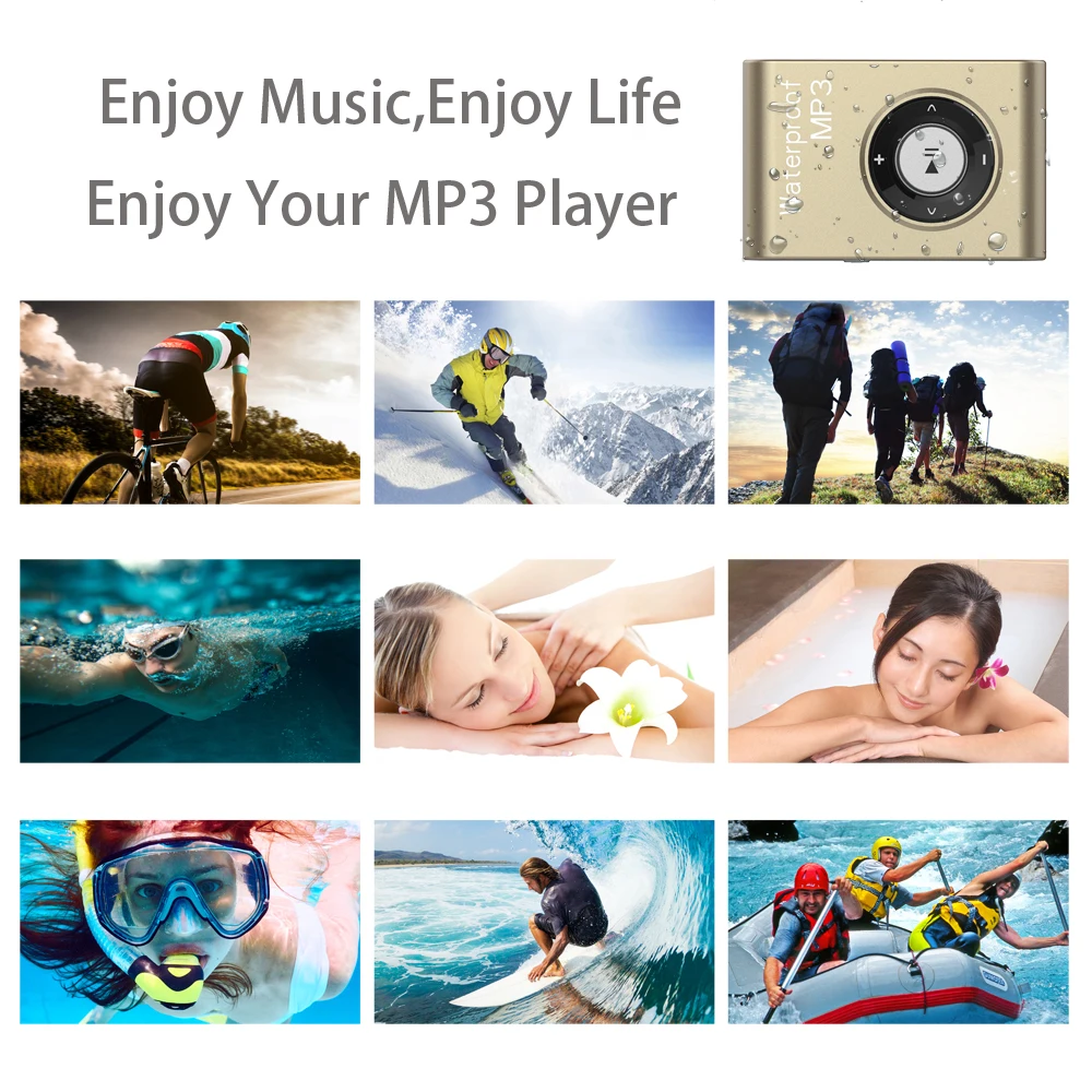 XIAOWU 16 г B306 IPX8 Водонепроницаемый зажим плавание Mp3 без потерь HIFi Playe одежда