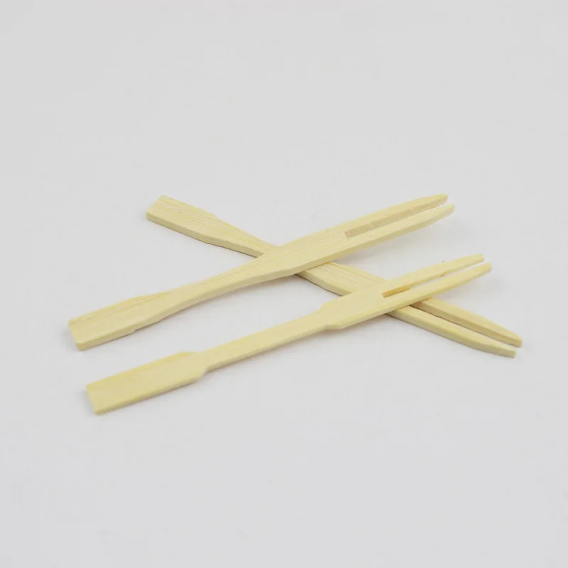 80 шт одноразовые вилки первичные цвета бамбуковые фрукты вилка плоская голова