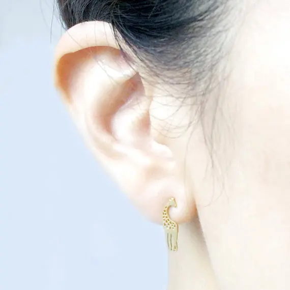 Женские серьги в виде жирафа Shuangshuo простые серьги-гвоздики с животными свадебные