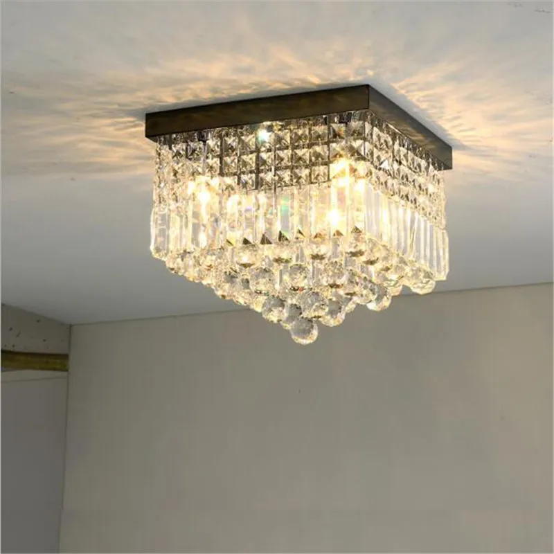 Современный Роскошный K9 кристалл Led E14 потолочный светильник для прохода