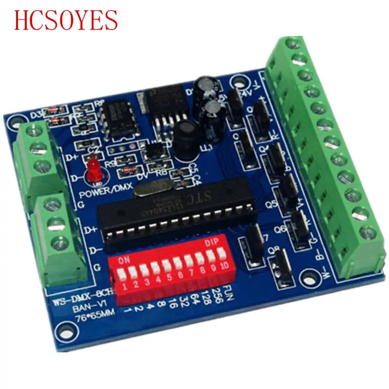 (1 шт./лот) 8-канальный 2-групповый светодиодный контроллер dmx512 | Лампы и освещение