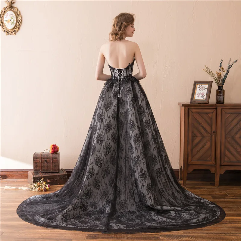 Женское вечернее платье с открытой спиной Forevergracedress черное кружевное большого