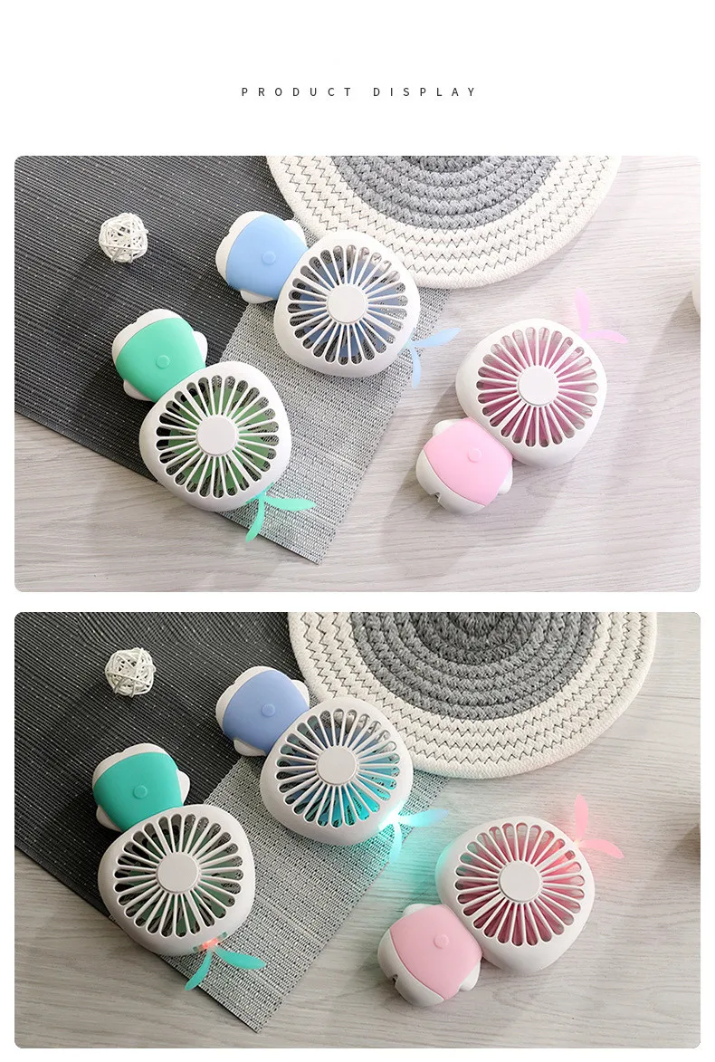 Карманный мини-вентилятор 2 скорости 800 мАч портативный Перезаряжаемый