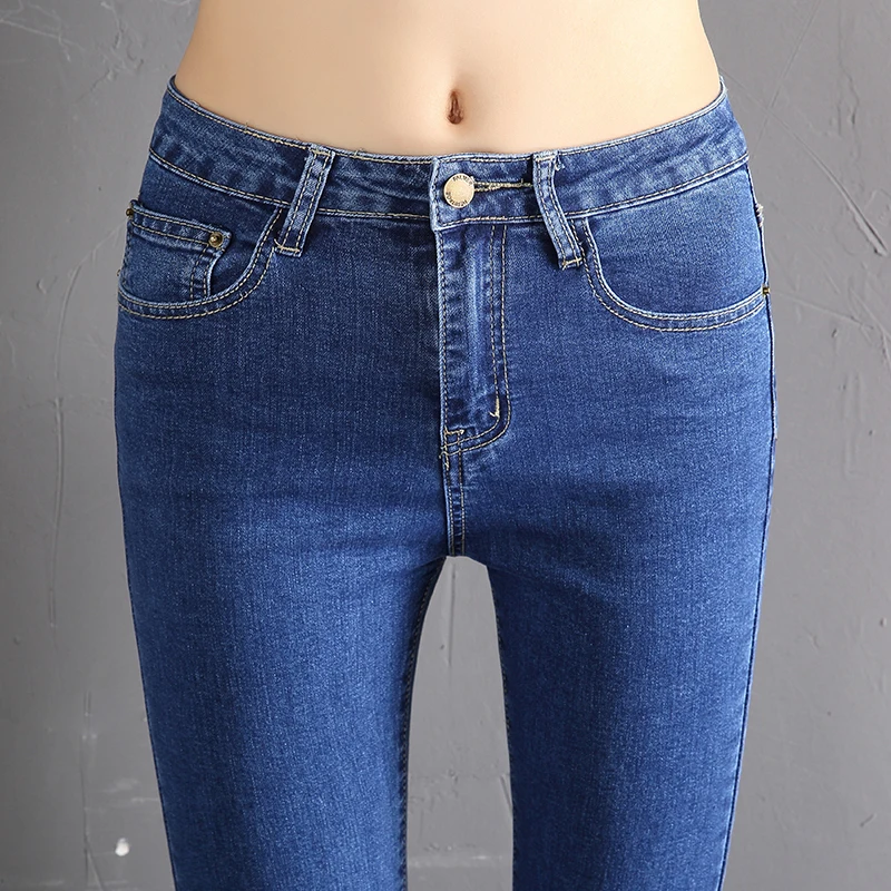 Расклешенные брюки Лидер продаж 2019 эластичные облегающие джинсы женская уличная