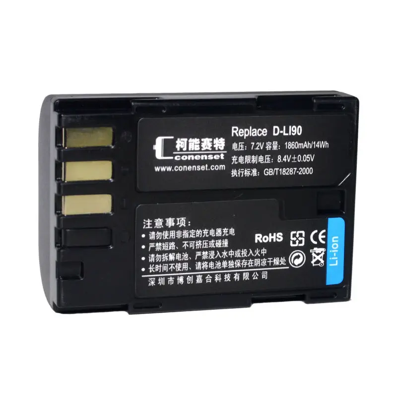 2 шт. D-LI90 DLI90 Li-Ion Батарея для Pentax 645D 645Z K-01 K-1 K-3 II K-5 II IIs K-7 K01 K1 K3 K52S K7 Камера