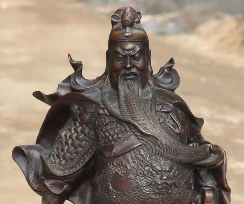Большой китайский чистый Бронзовый Дракон Guan Yunchang Gong Yu Warrior God Dragon 63 см | Дом и сад