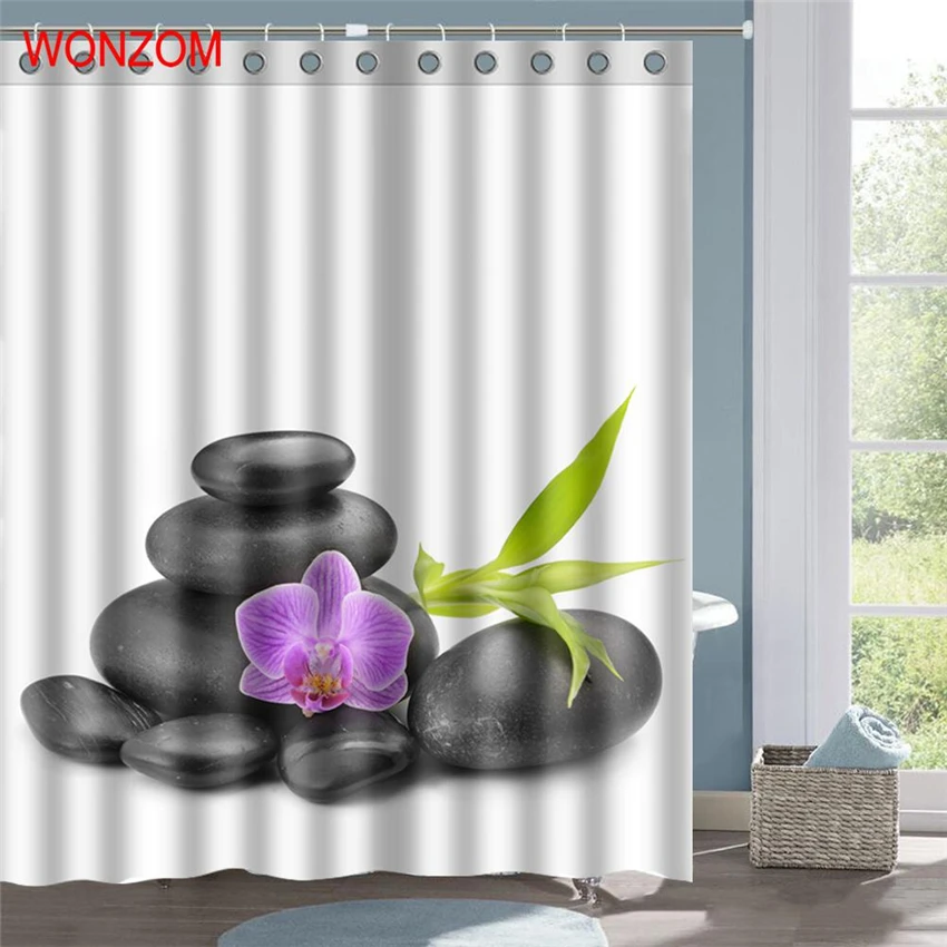 WONZOM современные каменные занавески для душа с 12 крючками ванной комнаты Декор