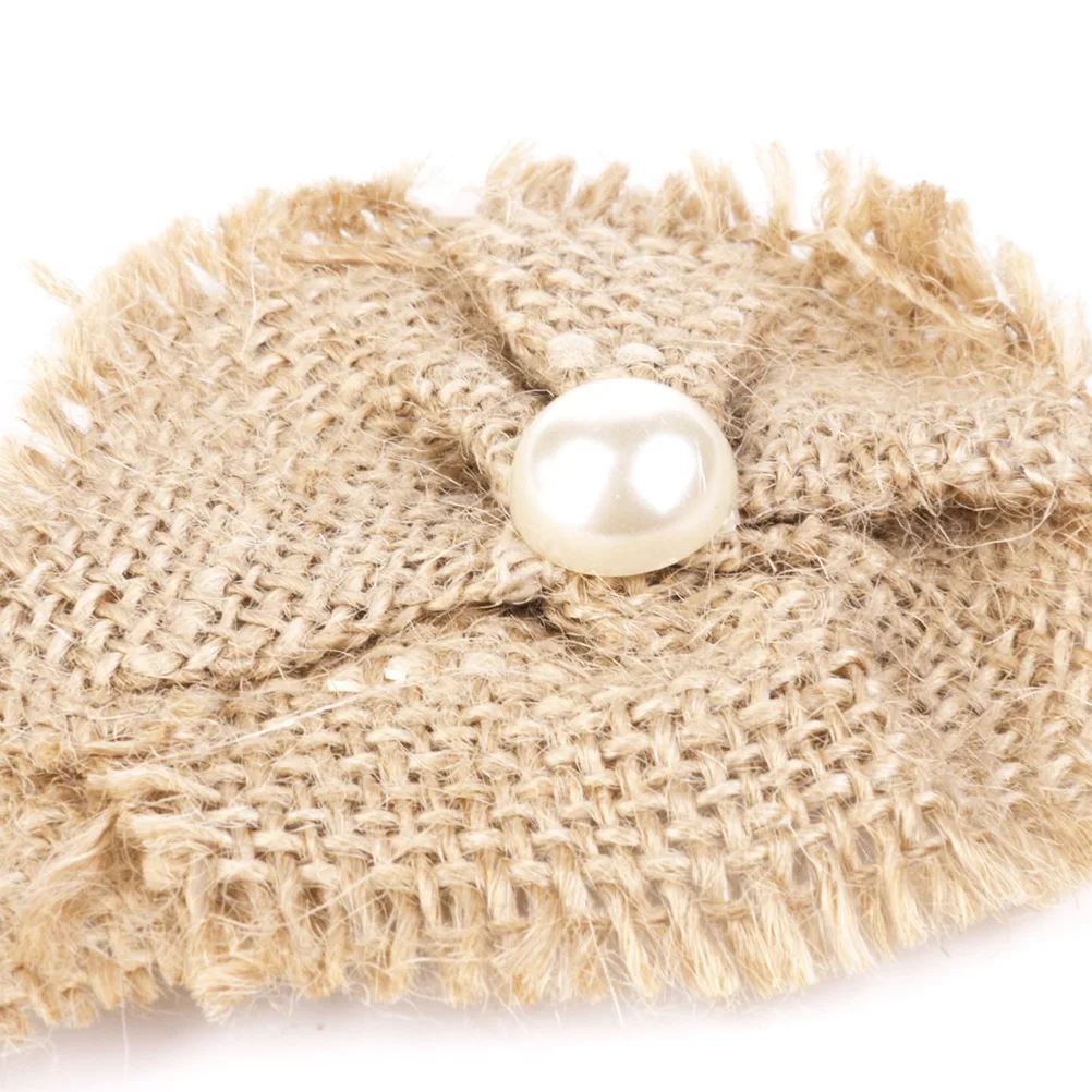 10 шт. жемчуга мешковины лента цветок Винтаж Свадебные украшения принадлежности