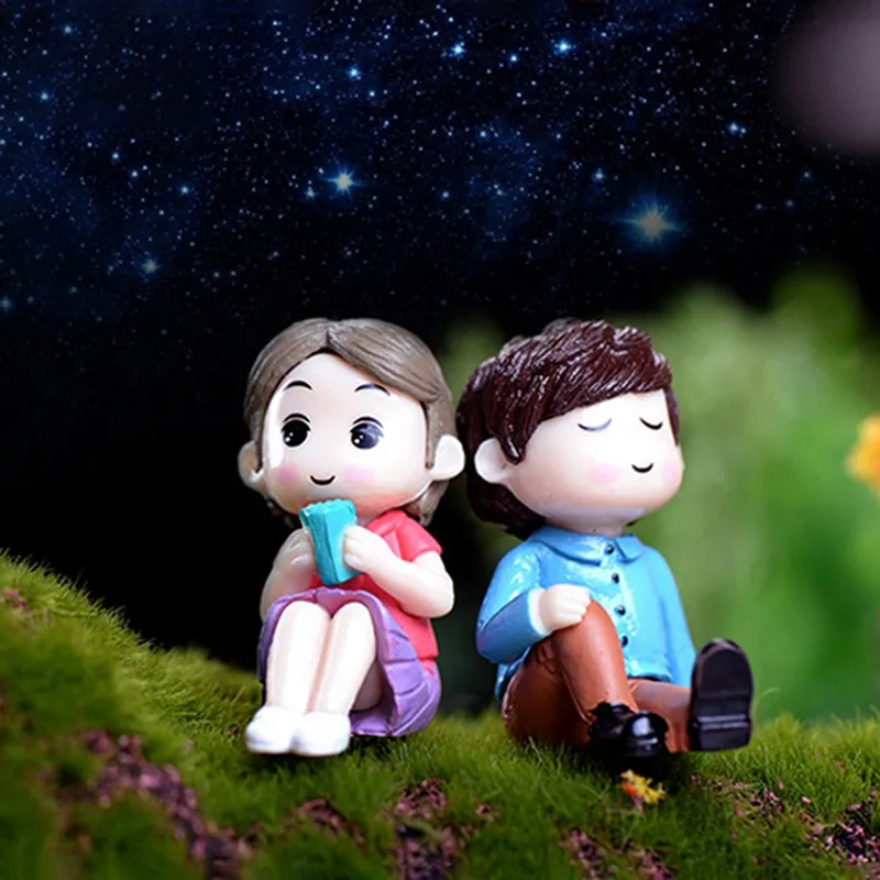 Cake Decoration For Wedding Scene Ornament Couple Doll Propose Marriage Lover Figurines A Pair Sitting | Дом и сад